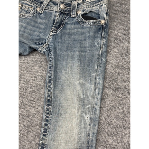 Miss Me Bootcut Jeans Women's 25 JW6207B Blue Embellished Flap Pocket Denim - Picture 14 of 16